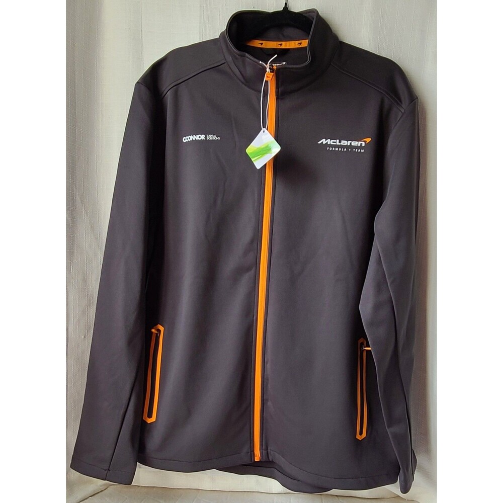 McLaren Formula 1 Team F1 Racing Softshell Jacket Mens L Gray Orange NWT